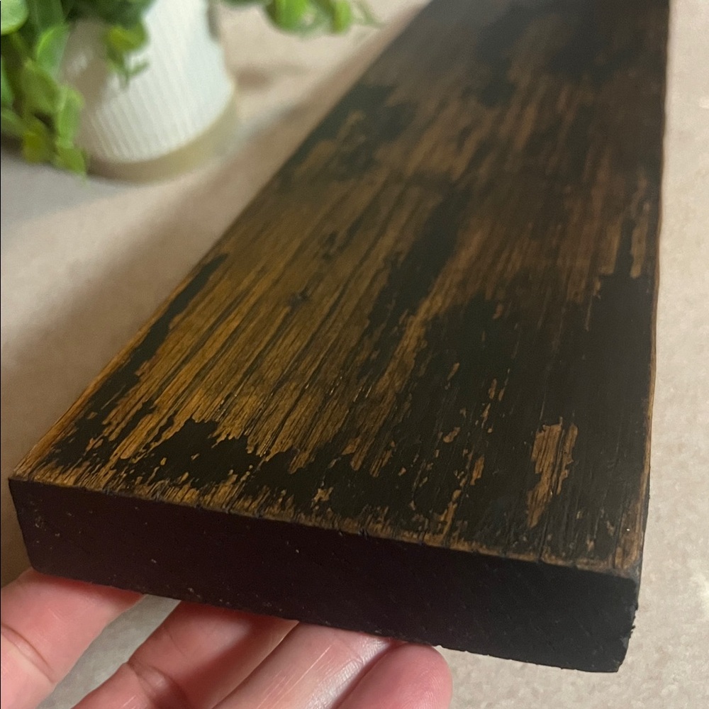 Distressed Wooden Riser Rustic Farmhouse Tray Handcrafted Decor Distressed Black - Picture 7 of 9